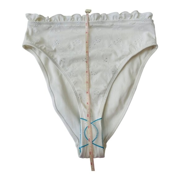 ASOS High Waist White Ruffle Embroideries Bikini Bottom Size UK 8 EU 36 US 4 NEW - Picture 5 of 8